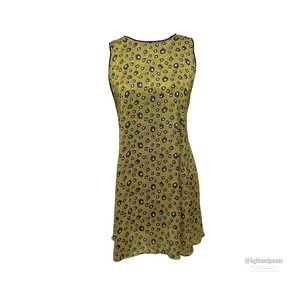 Zara Basic Yellow Graphic Print Shift Dress S EUC
